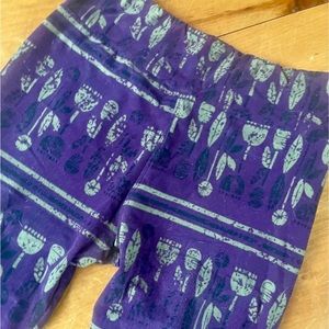 Lularoe OS boho tribal purple unicorn printed leggings one size